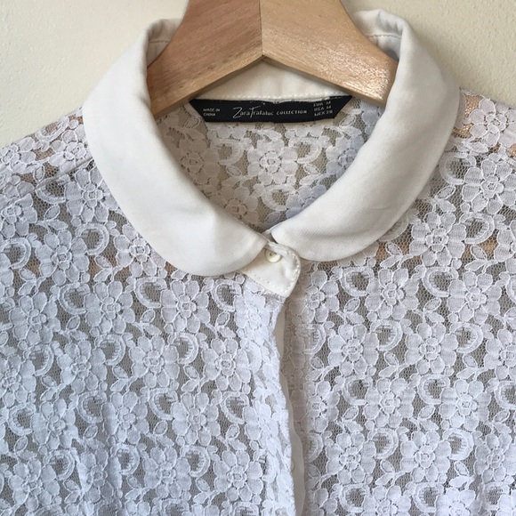 White lace button-up blouse - Picture 4 of 4